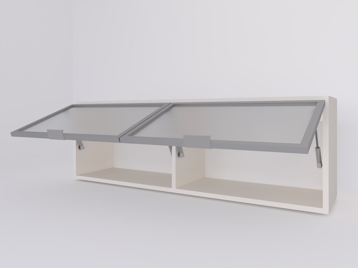 Alacena 120 x 40 dos rebatibles vidriadas con ALUMINIO