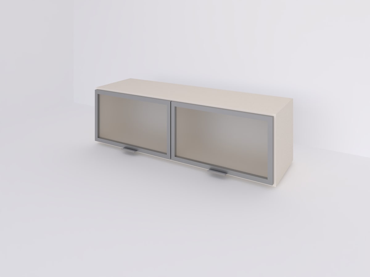 Alacena 1 MT x 30 dos rebatibles vidriadas con ALUMINIO
