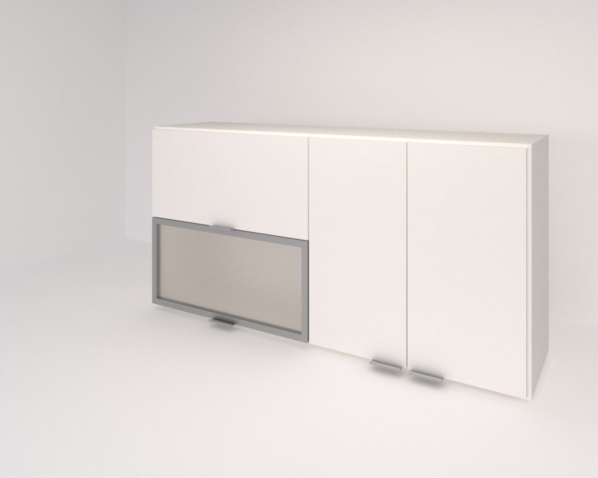 Alacena 120 x 60 vidriada con ALUMINIO