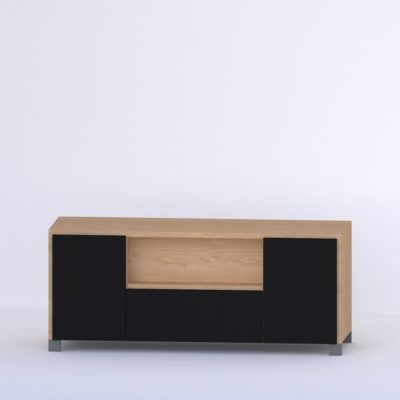 Rack Tv 1.20 Negro liso con Paraíso