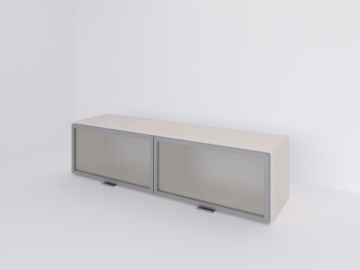 Alacena 120 x 30 dos rebatibles vidriadas con ALUMINIO