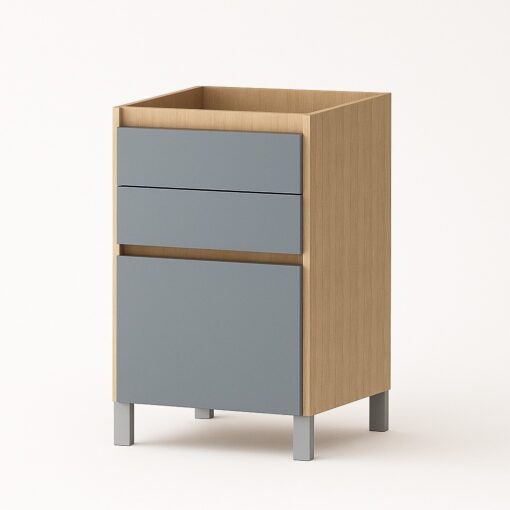 Bajo mesada 60 cajonera- Gris Basalto y Paraiso