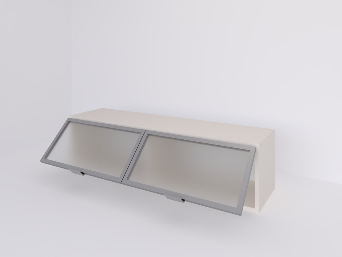 Alacena 120 x 30 dos rebatibles vidriadas con ALUMINIO