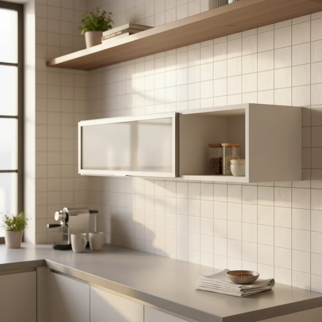 Alacena 120 x 30 aluminio con hueco