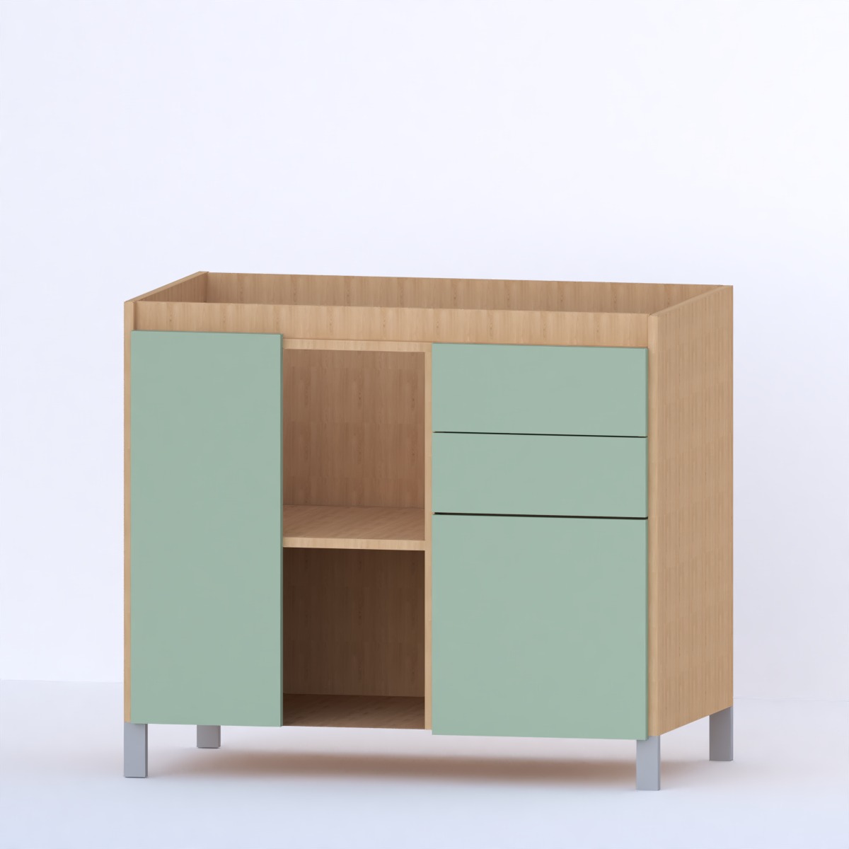 BAJO MESADA 1MT ABIERTO VERDE